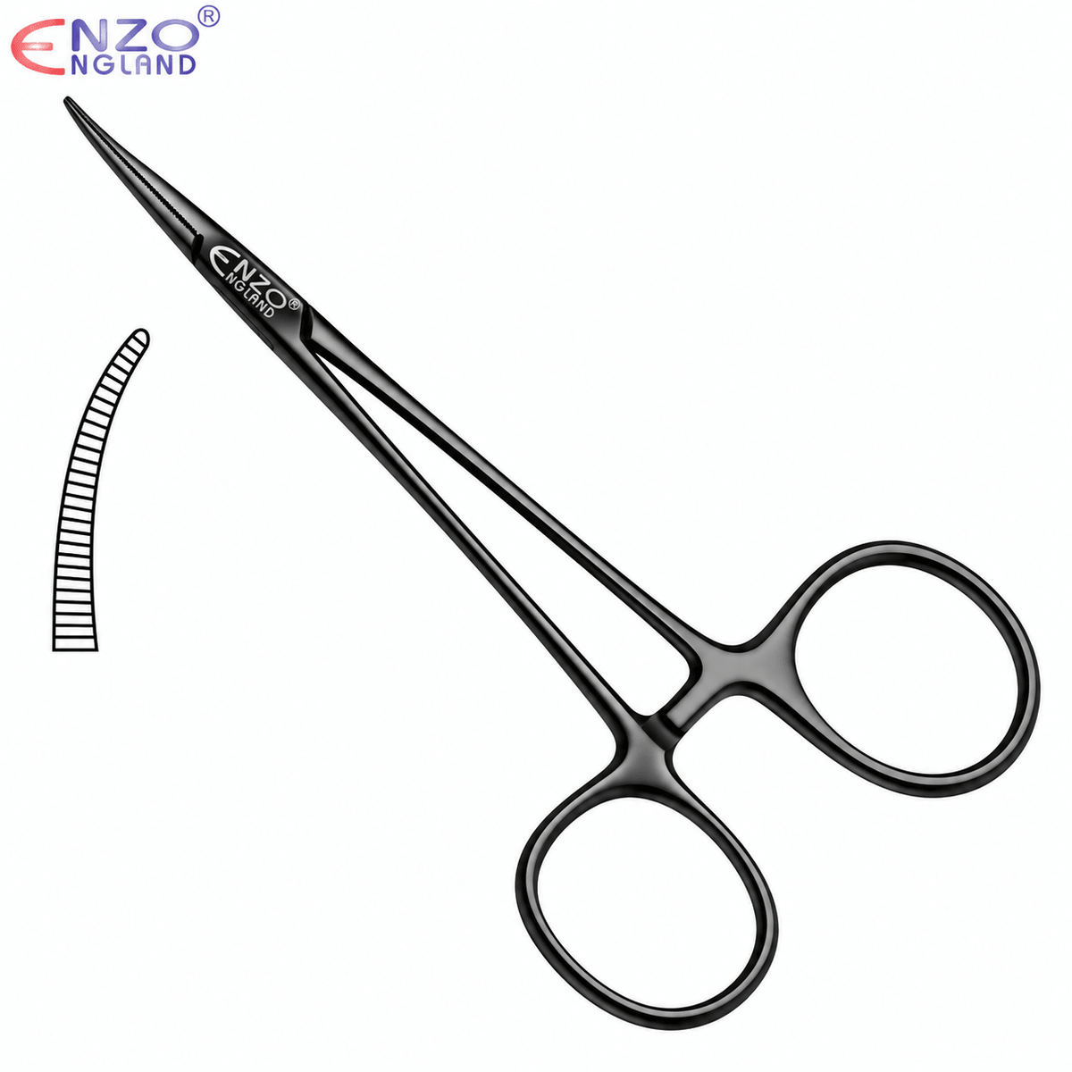 Curved Halstead Hemostatic Forceps - Black Edition | Enzo Dental