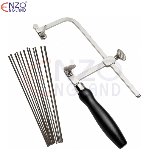 German-Style Adjustable Jeweller’s Saw Frame with 144 Assorted Blades