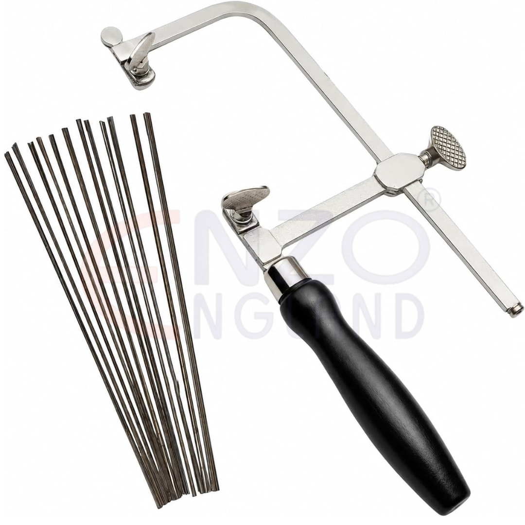 German-Style Adjustable Jeweller’s Saw Frame with 144 Assorted Blades
