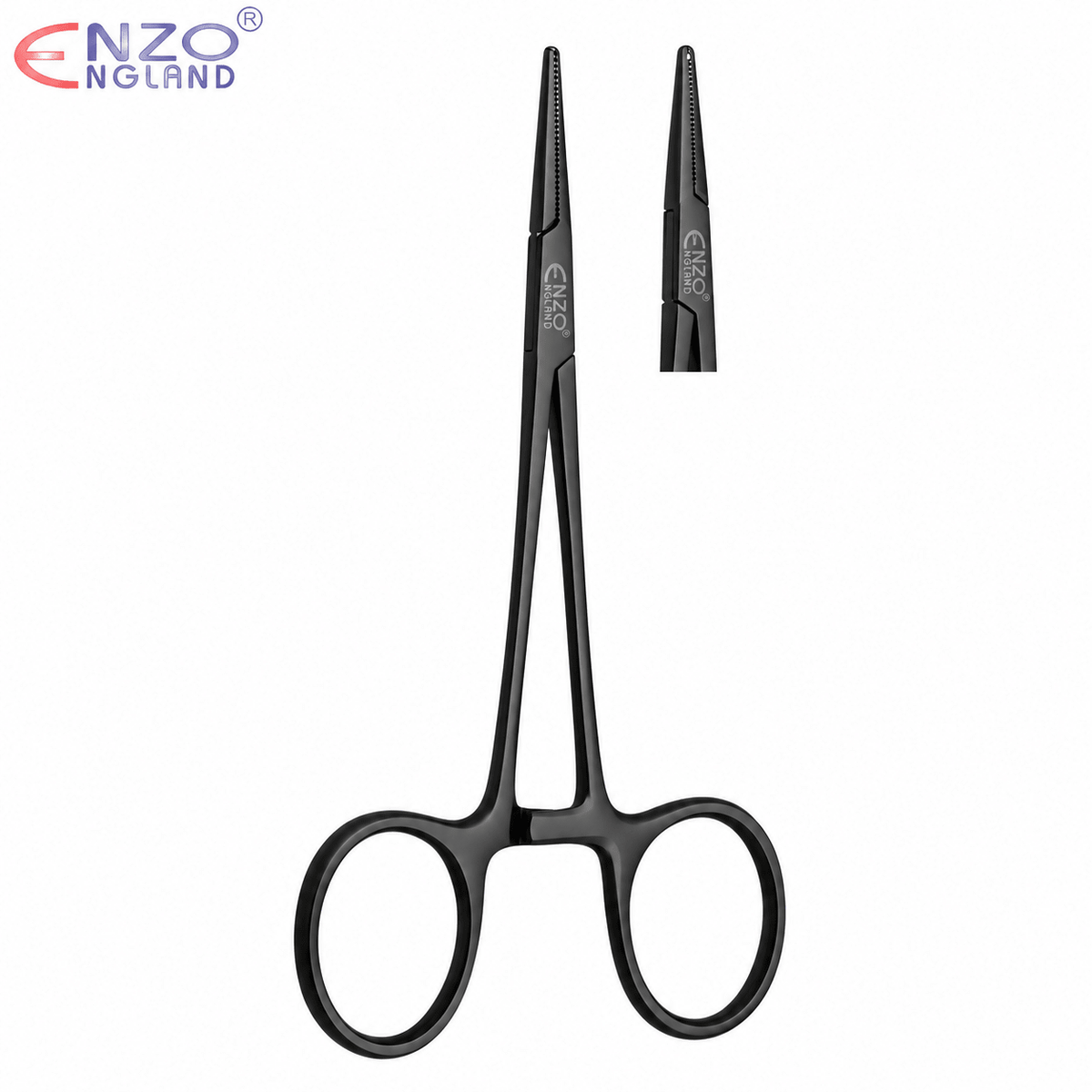 Mosquito Orthodontic Hemostat Straight Hole Tip – Black Edition