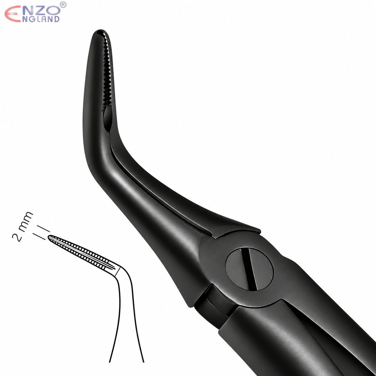 No. 46L Dental Root Extraction Forceps – Black Edition English Pattern Tooth Root Forceps - Enzo Dental