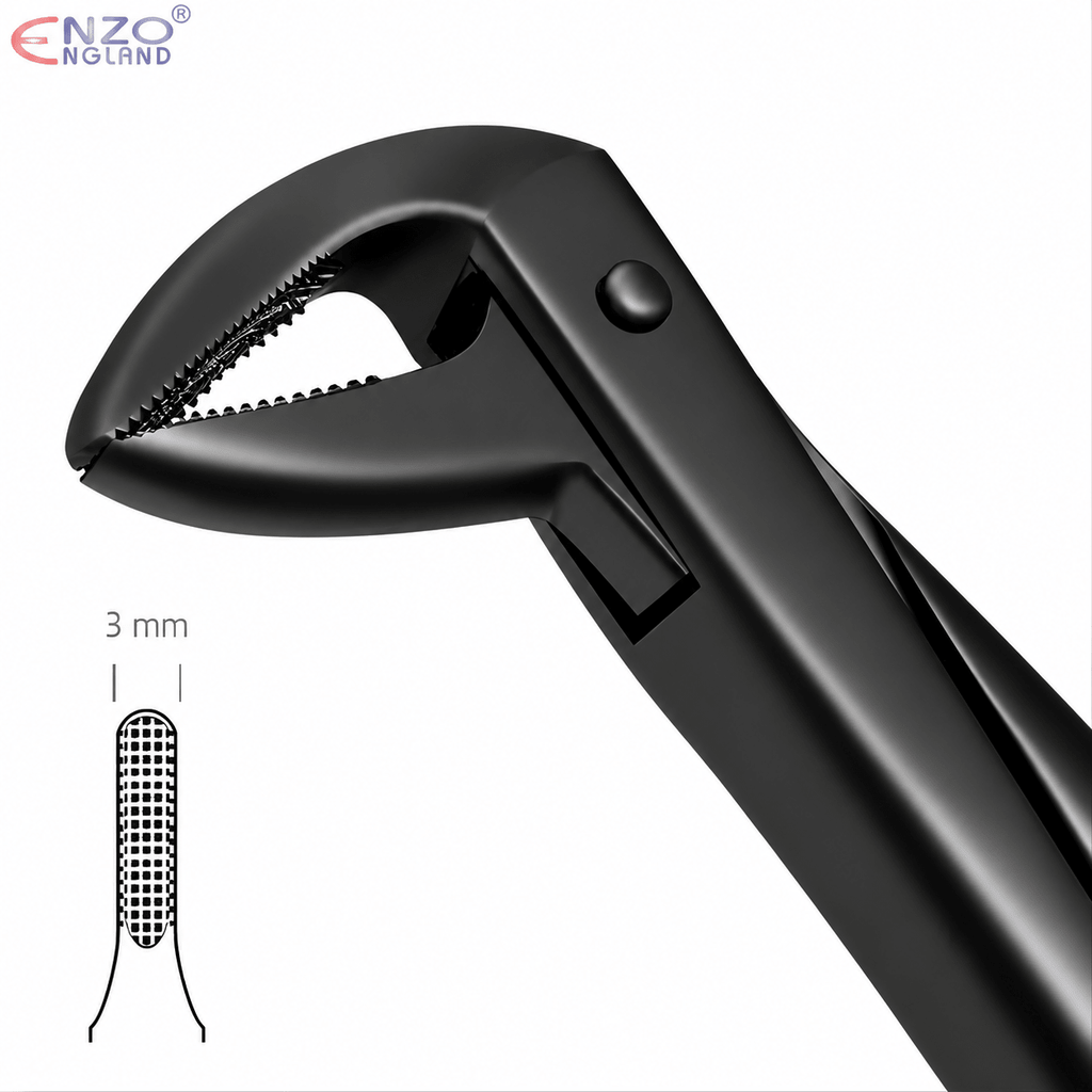 No. 74N Narrow Lower Root Dental Extraction Forceps – English Pattern – Black Edition