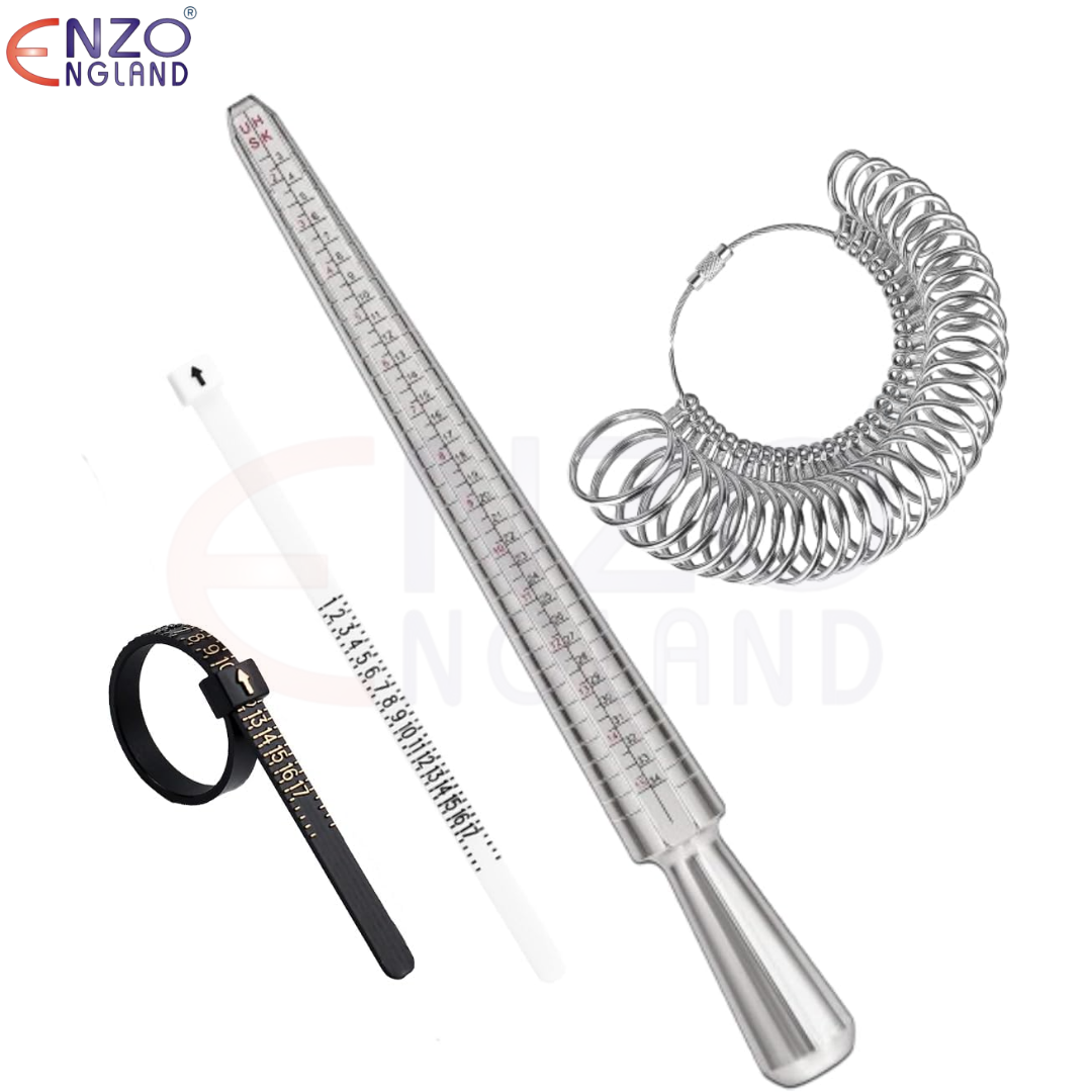 Ring Sizer Measuring Tool Set with Mandrel &amp; Finger Sizing Belts