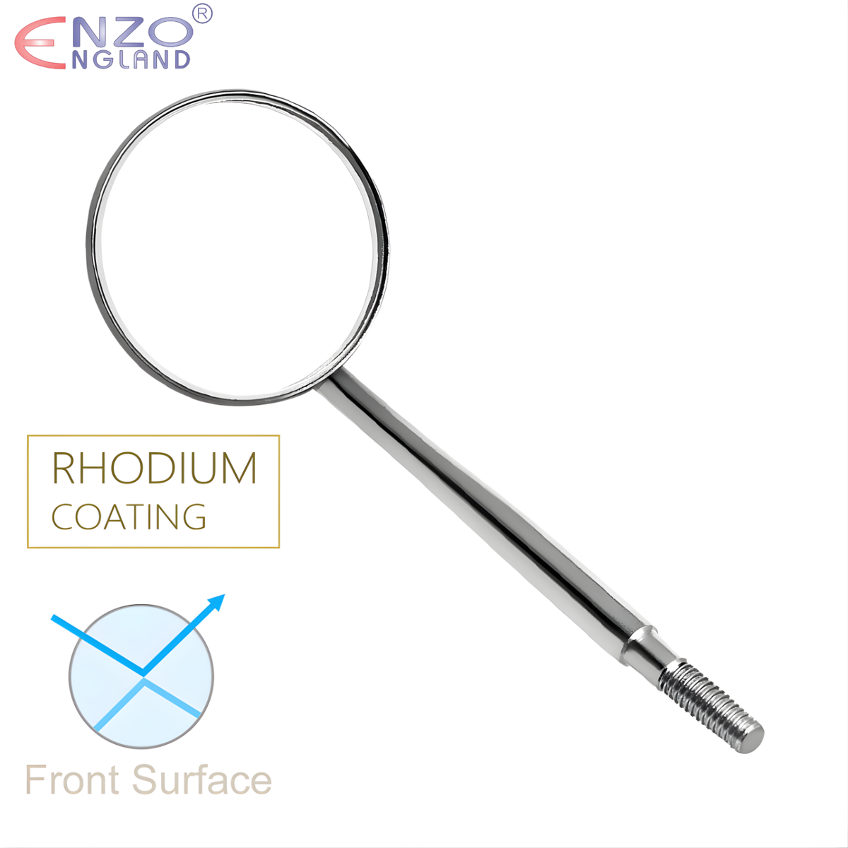 #5 Mouth Mirror Rhodium Coated 12/pk