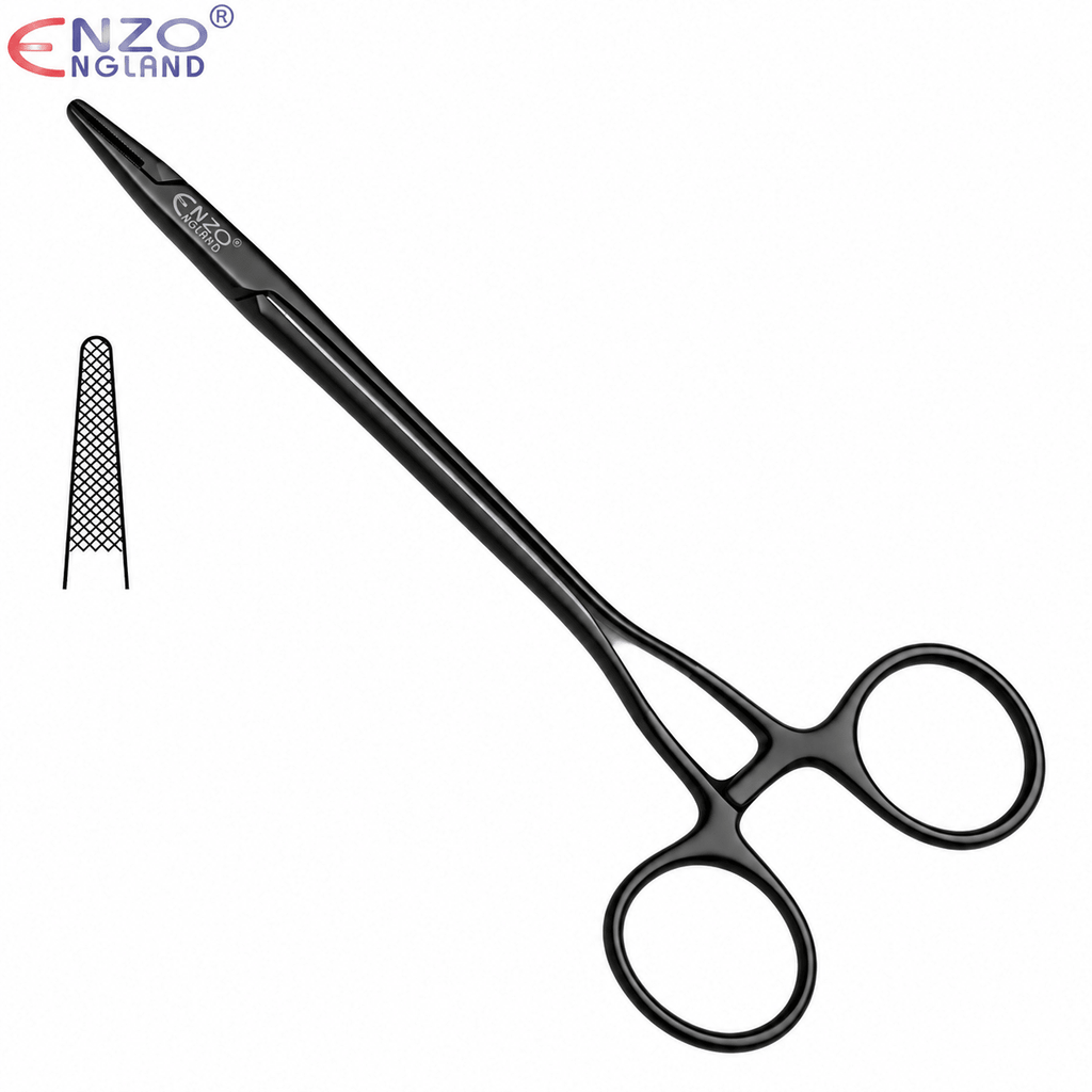 Swedish Pattern Needle Holder 6” - Black Edition | Enzo Dental