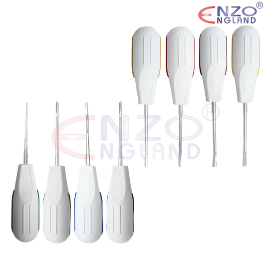 Luxating Root Elevator with White Handle 8 Pcs Kit – Professional Dental Instruments