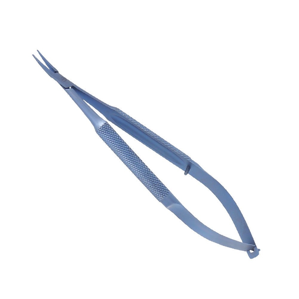Barraquer Micro Needle Holder, Titanium, Curved, No Lock, 12 cm