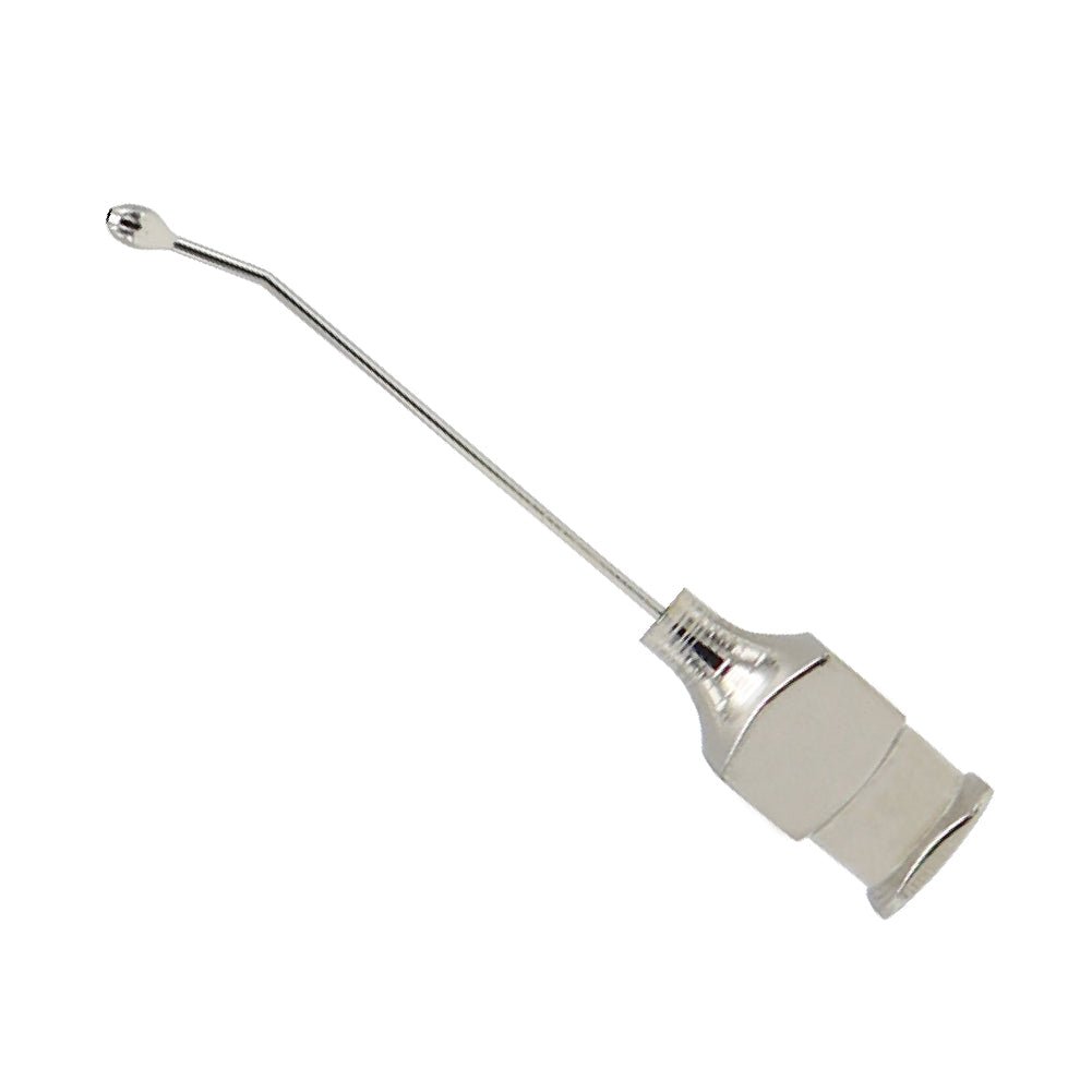Welsh Cortex aspirating cannula, flat olive, 25ga – Links Left