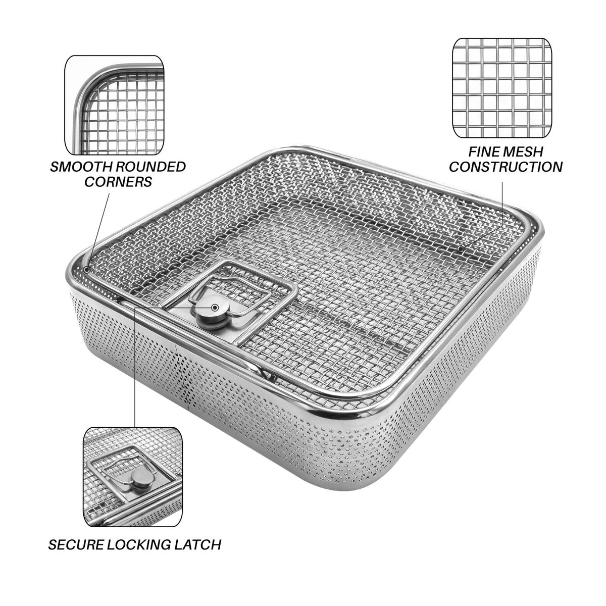 Hybrid sterilization basket with lid alternate view 2