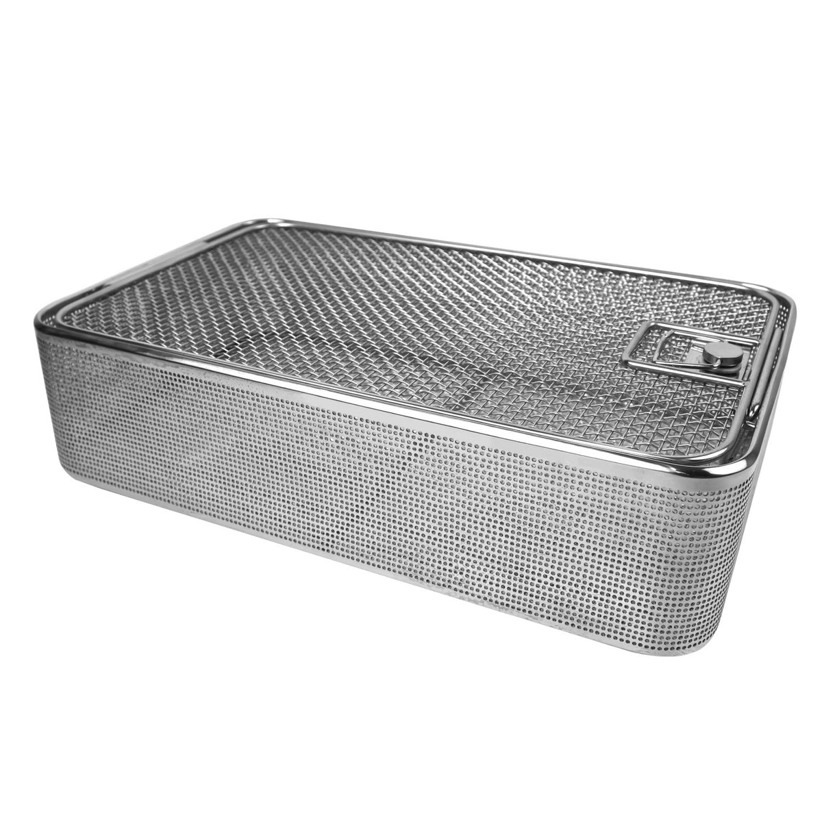 Hybrid sterilization basket with lid 405 × 255 × 100 mm view 1