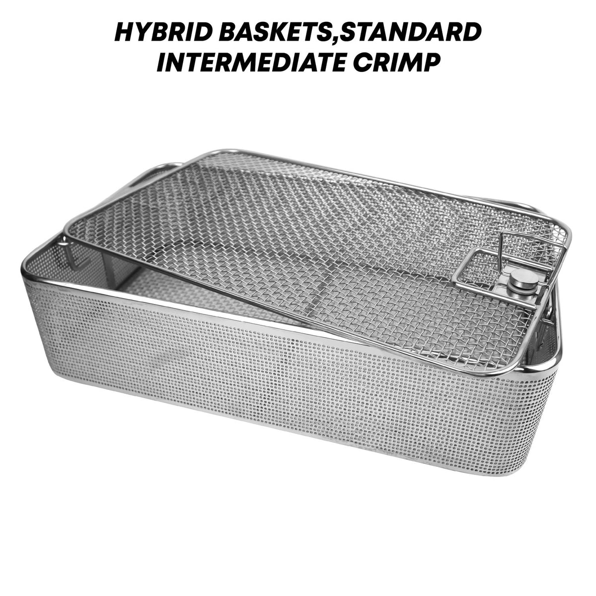 Hybrid sterilization basket with lid 405 × 255 × 100 mm view 4